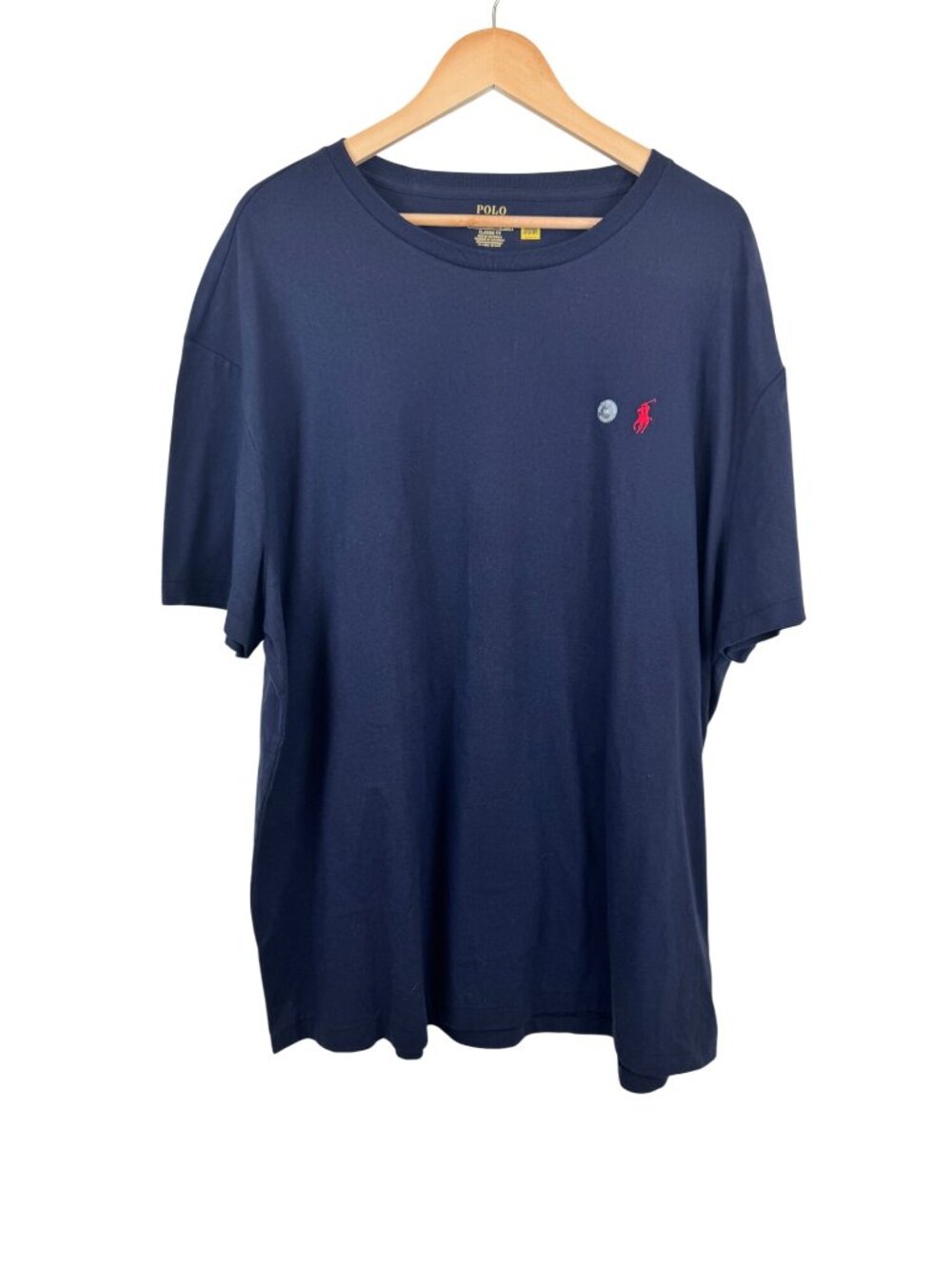 NEW Polo Ralph Lauren Mens Navy Blue Classic Fit T-Shirt Red Pony Logo Size XXL